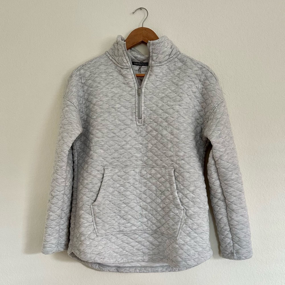 🩶 Calvin Klein Gray Half Zip Hoodie +FREE GIFT!